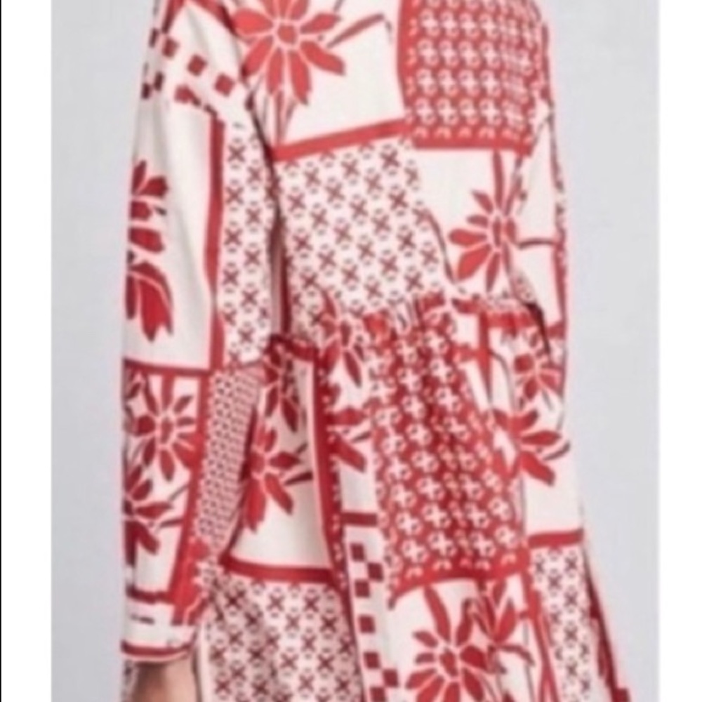 Preowned Anthropologie Maeve Printmaker Poplin Shirt Dress Size L - Picture 2 of 16